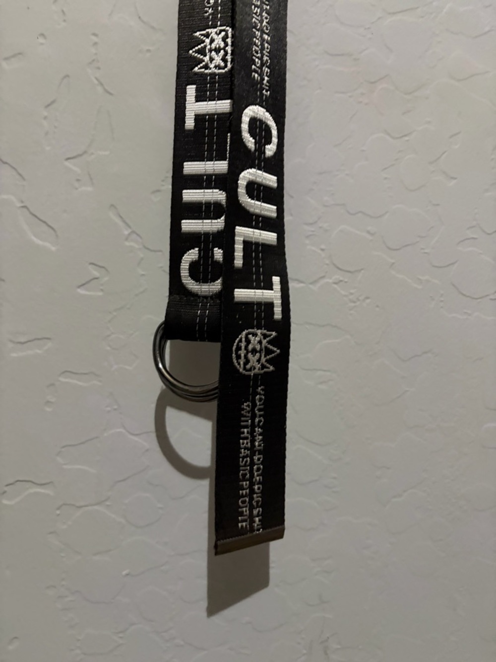 CULT Black Logo Lanyard with White Print - Picture 2 of 4